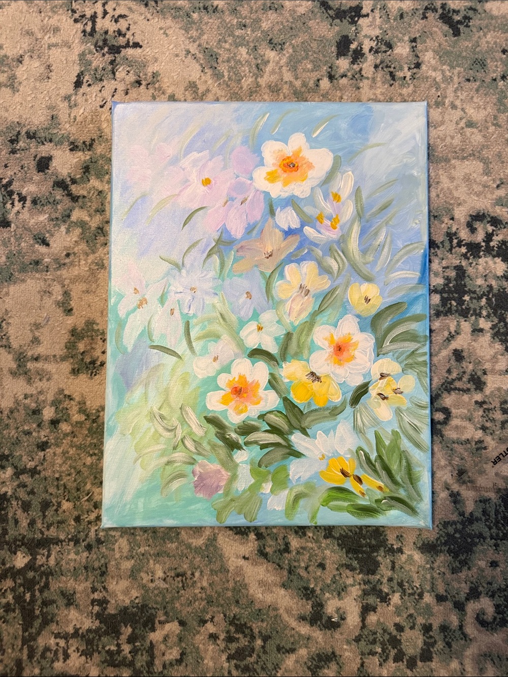 Pastel Flowers — acrylics on canvas